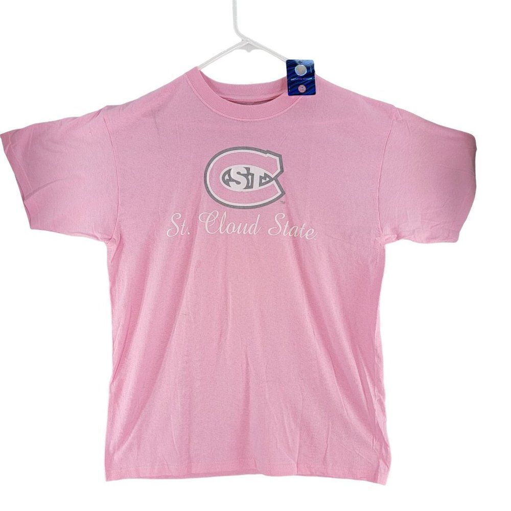 St. Cloud State Huskies Mens J America Sz L Pink Shirt NWT New Pink V47-48
